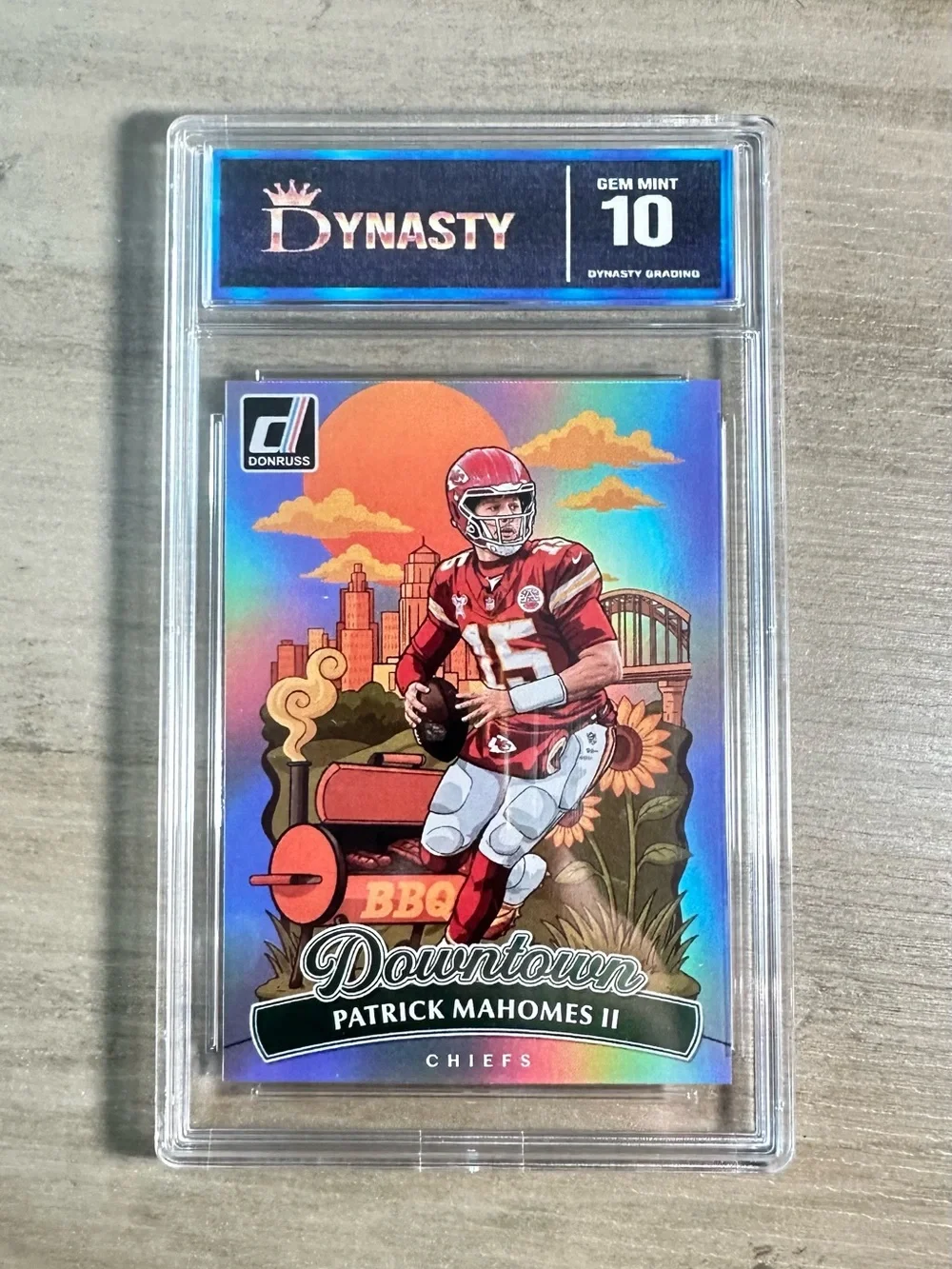 Patrick Mahomes Gem Mint 10 2025 Panini Downtown #8 Novelty Football Card.